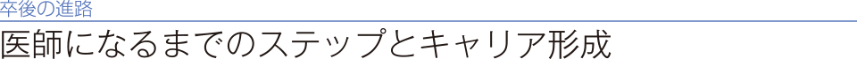 卒後の進路　医師になるまでのステップとキャリア形成
